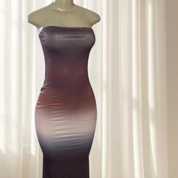 Dresses & Skirts - Brown Ombre Strapless Maxi Dress